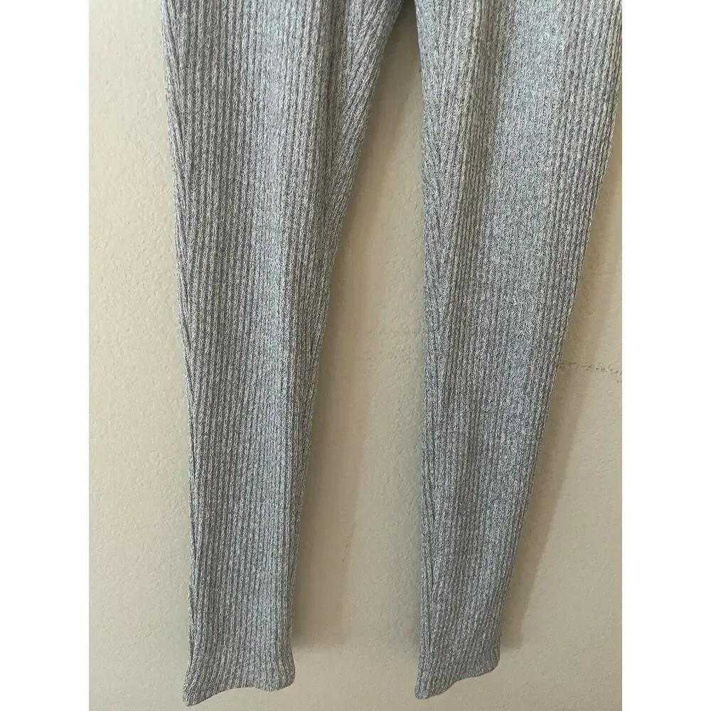 MESHKI Fauve Grey Gray Rib Knit Lined Skinny Pants Size XS Inseam 26.5